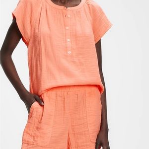 NWT Gap 3.5" Gauze Pull-On Utility Shorts Winter Peach color XL